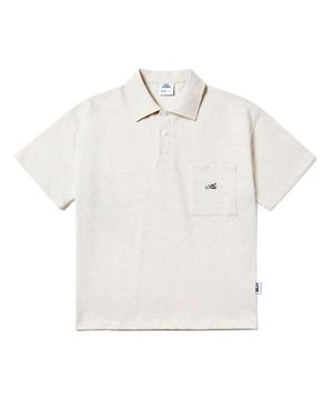 버튼 카라 PK 스웨트 셔츠 오트밀