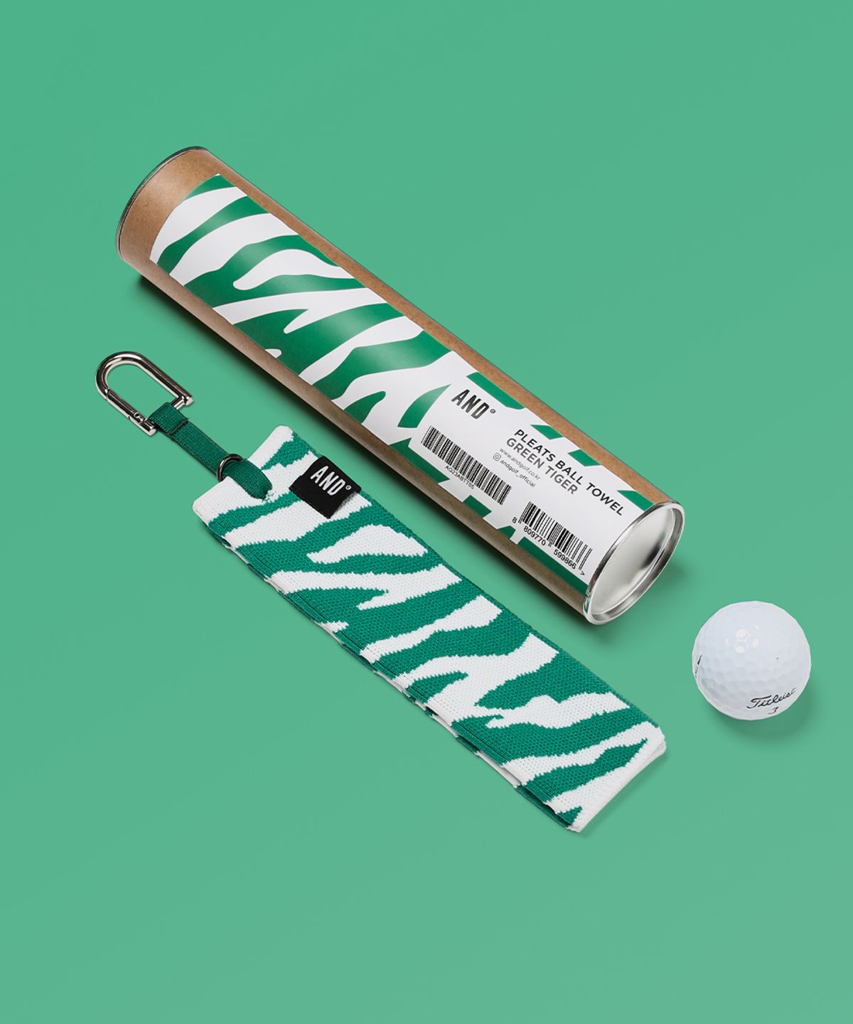 앤드 골프(AND GOLF) Pleats Ball Towel Green Tiger