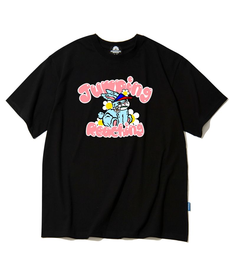 JUMPING RABBIT GRAPHIC 티셔츠 - 블랙