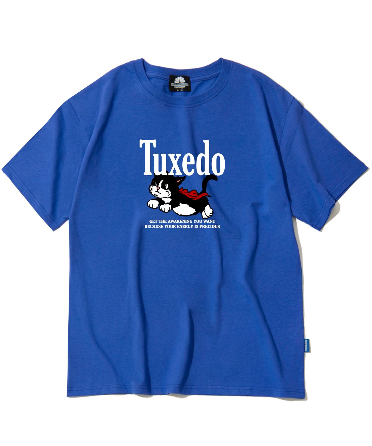 트립션(TRIPSHION) TUXEDO CAT GRAPHIC 티셔츠 - 블루