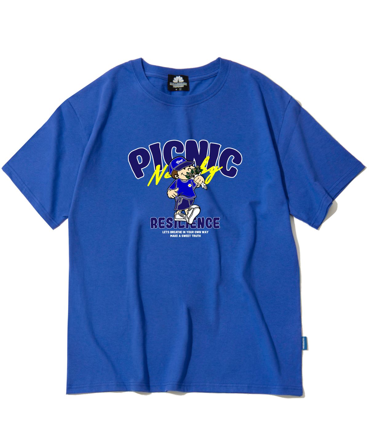 트립션(TRIPSHION) PICNIC BOY GRAPHIC 티셔츠 - 블루