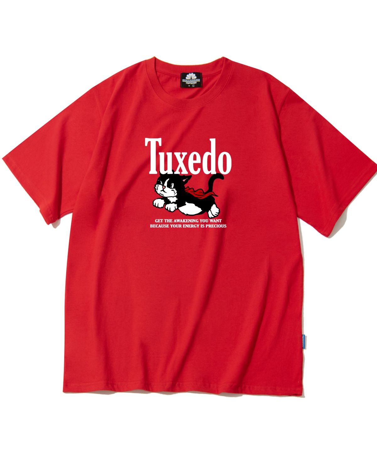 트립션(TRIPSHION) TUXEDO CAT GRAPHIC 티셔츠 - 레드