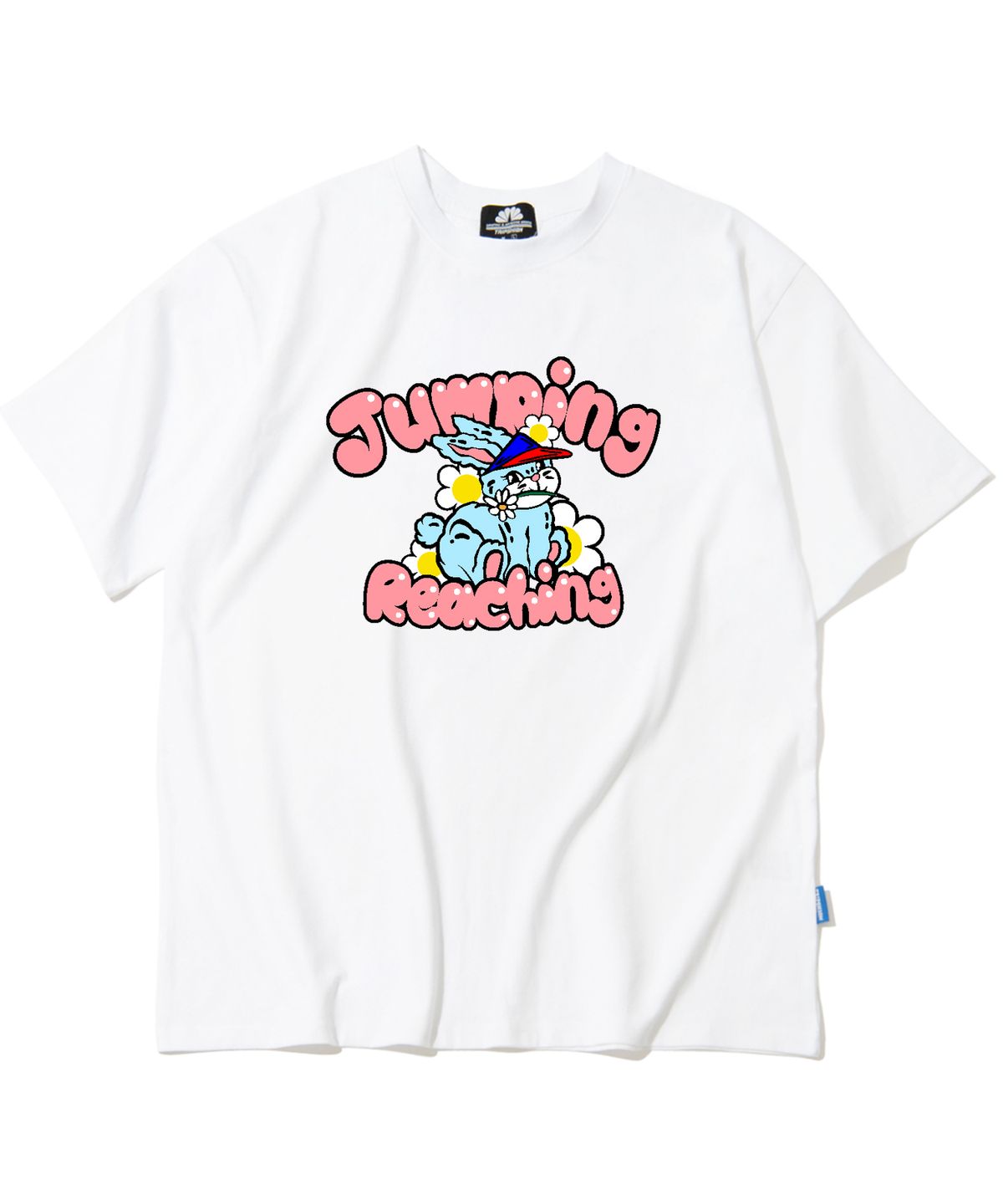 트립션(TRIPSHION) JUMPING RABBIT GRAPHIC 티셔츠 - 화이트