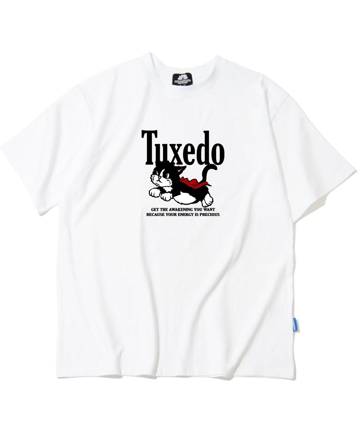 트립션(TRIPSHION) TUXEDO CAT GRAPHIC 티셔츠 - 화이트