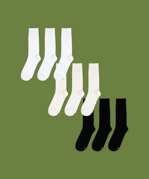 [6PACK] 1507 베이직 트라우져 하이 뱀부 삭스 _ 스노우화이트/아이보리/블랙