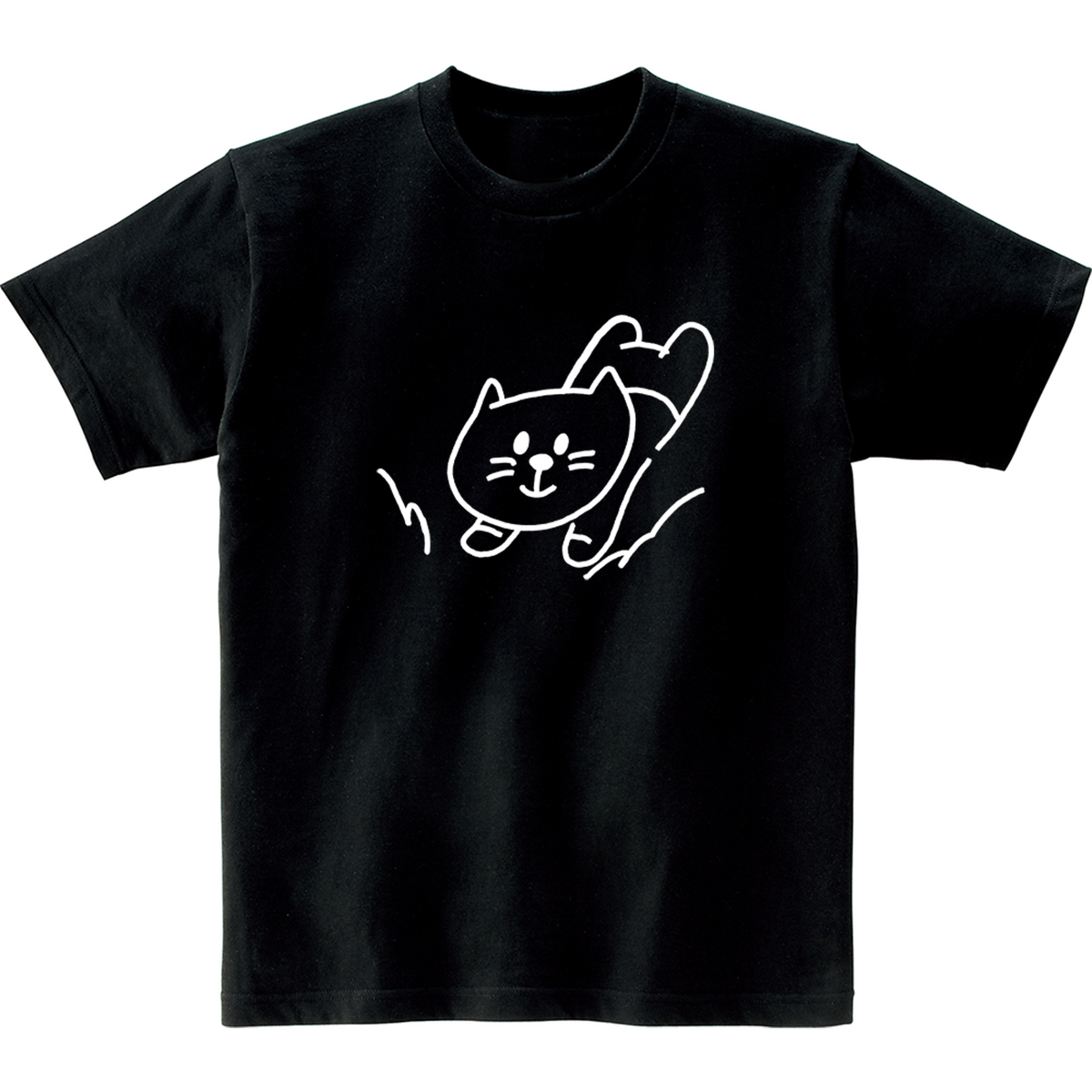 어썸어스(AWESOMEUS) (23SS)DIVING SMILE CAT WHITE 반팔 티셔츠 블랙
