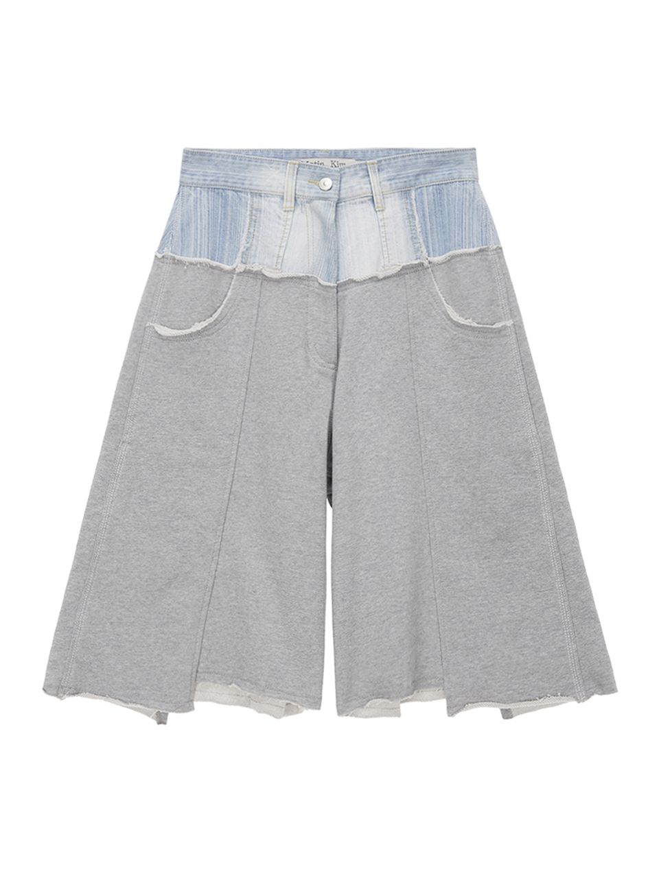 Matin Kim DENIM COMBI SWEAT SKIRT