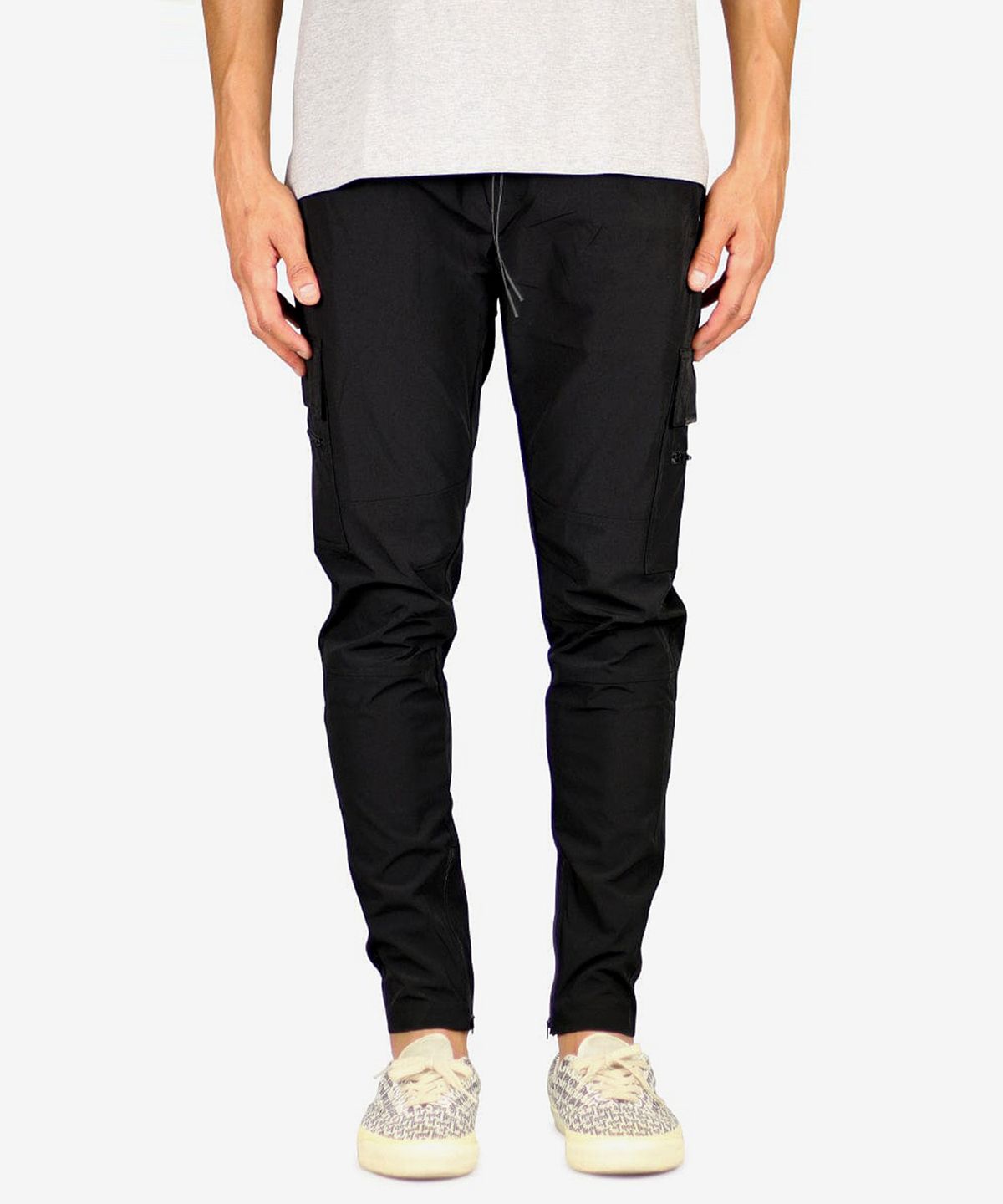하이퍼 데님(HYPER DENIM) 블랙 나일론 지퍼 팬츠