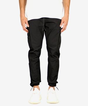 블랙 나일론 카고 팬츠