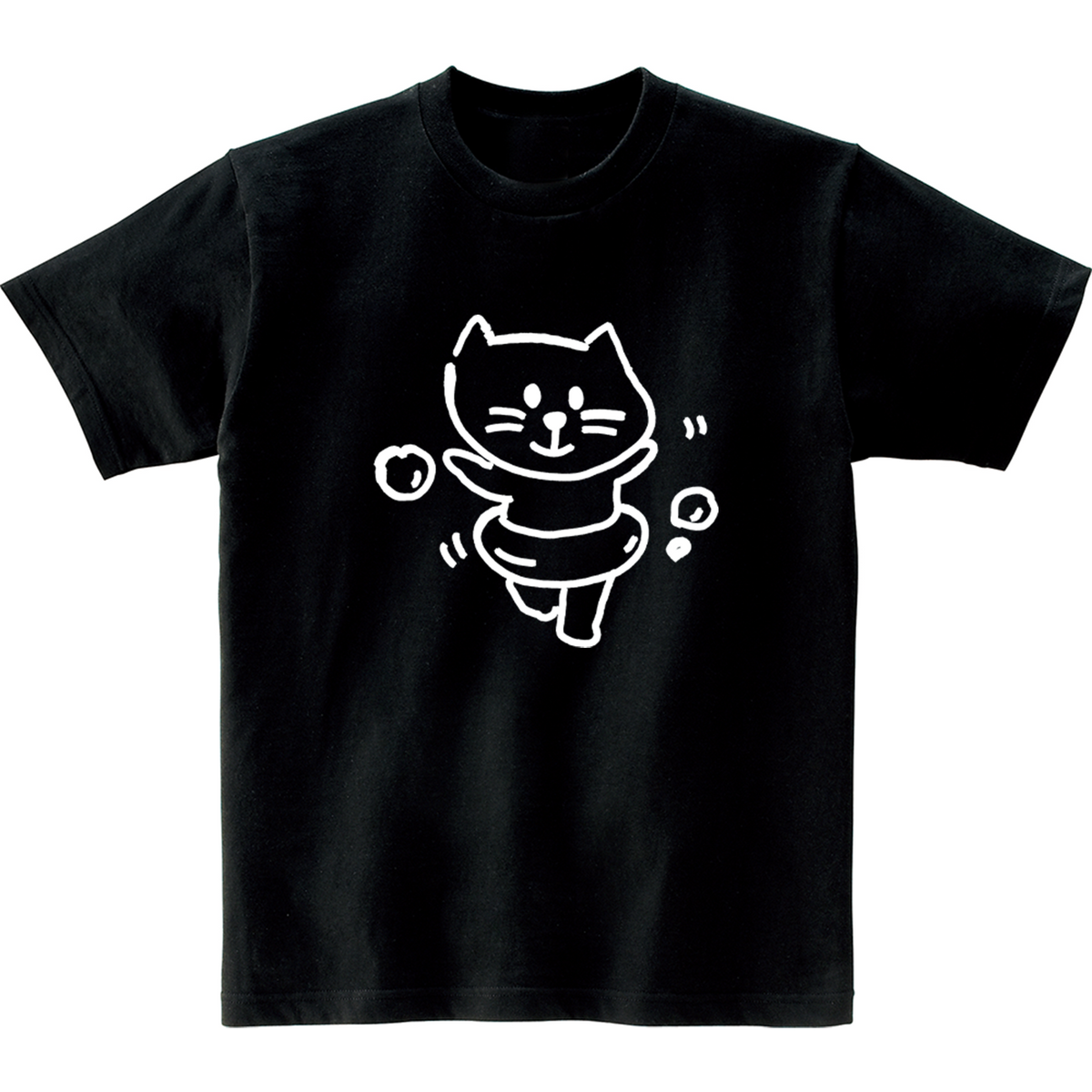 어썸어스(AWESOMEUS) (23SS)SMILE CAT WITH TUBE WHITE 반팔 티셔츠 블랙