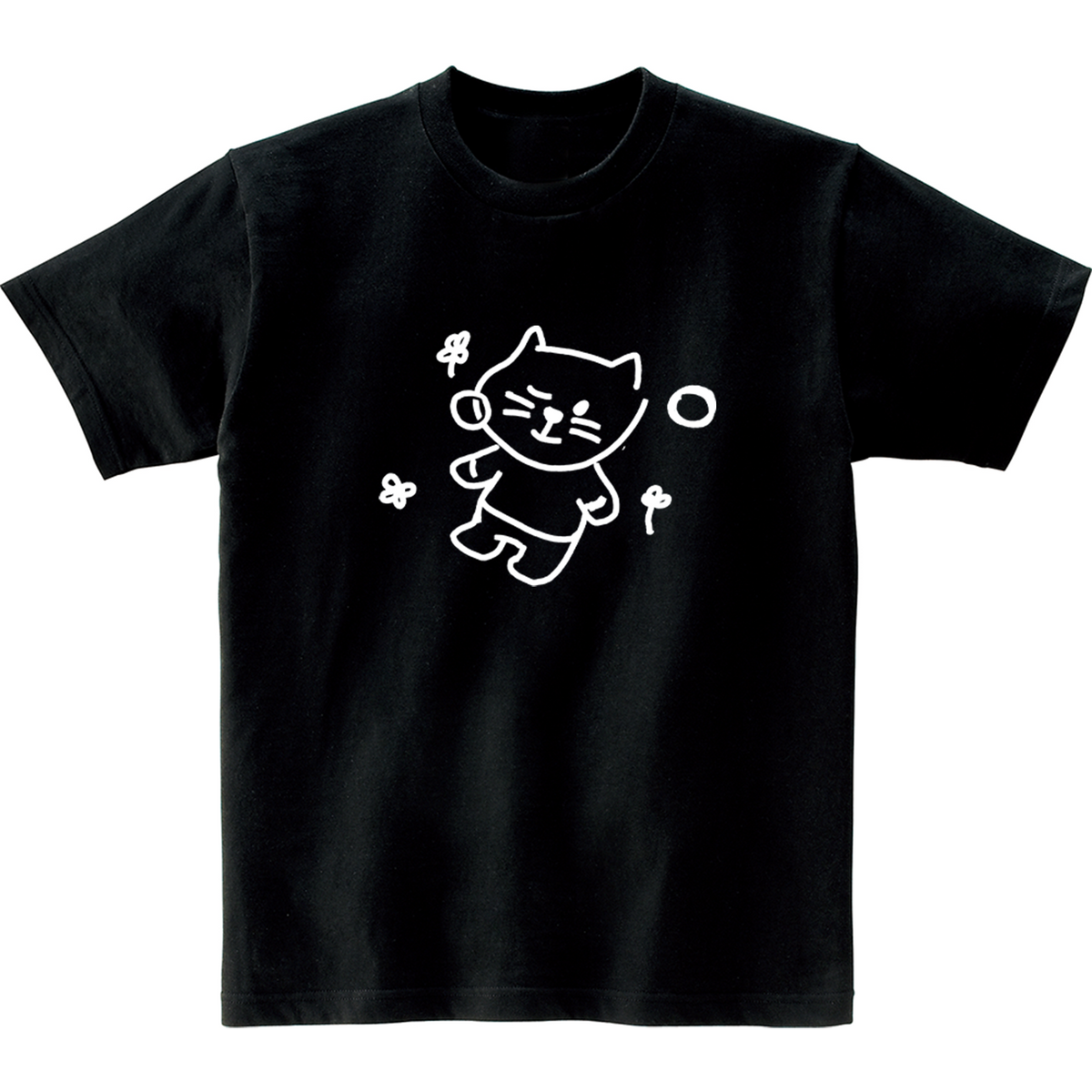 어썸어스(AWESOMEUS) (23SS)SMILE CAT NAP WHITE 반팔 티셔츠 블랙