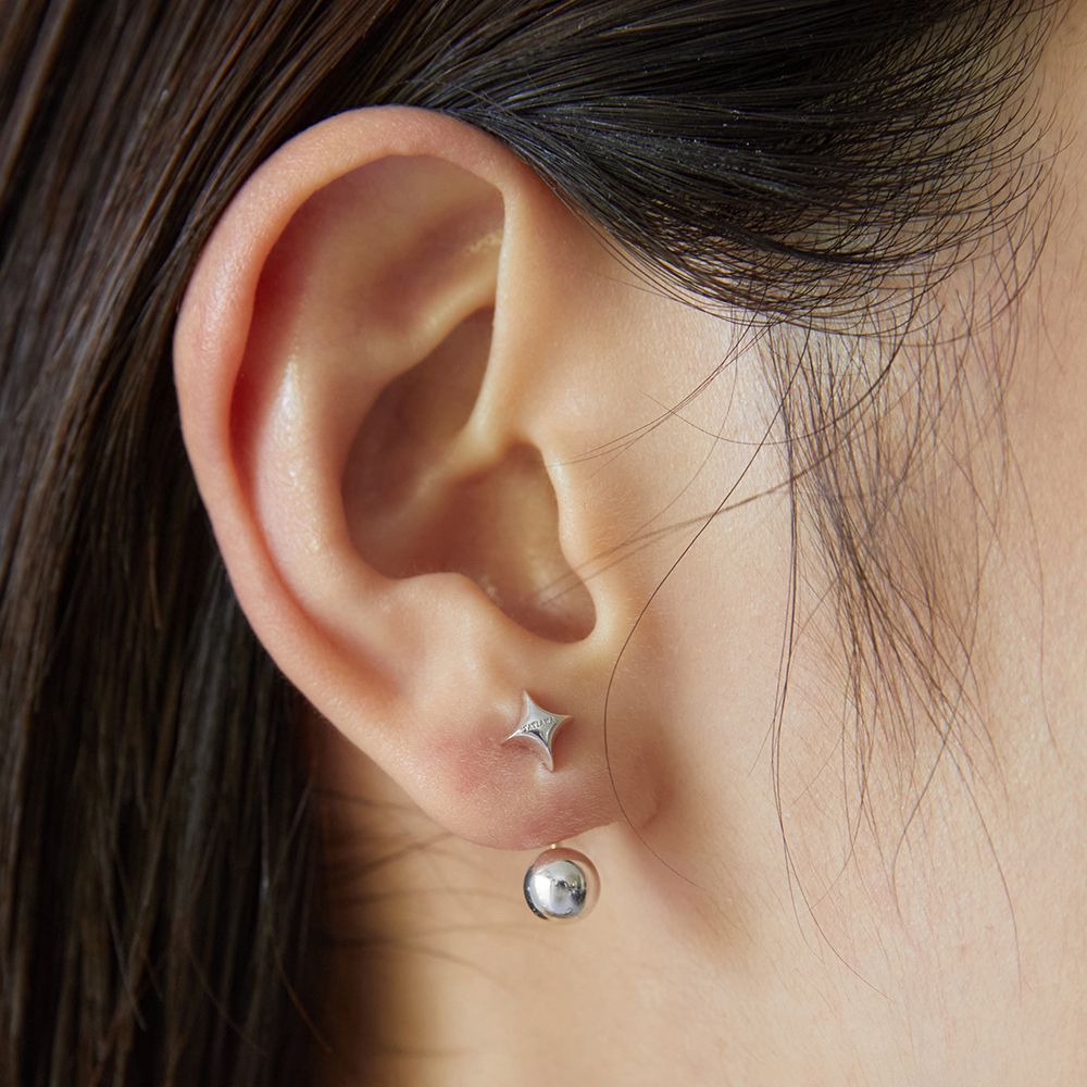 【TATIANA】STAR AND BALL EARJACKET EARRING★送料・関税込 TATIANA☆[SILVER925] Star and Ball Earjacket Earring