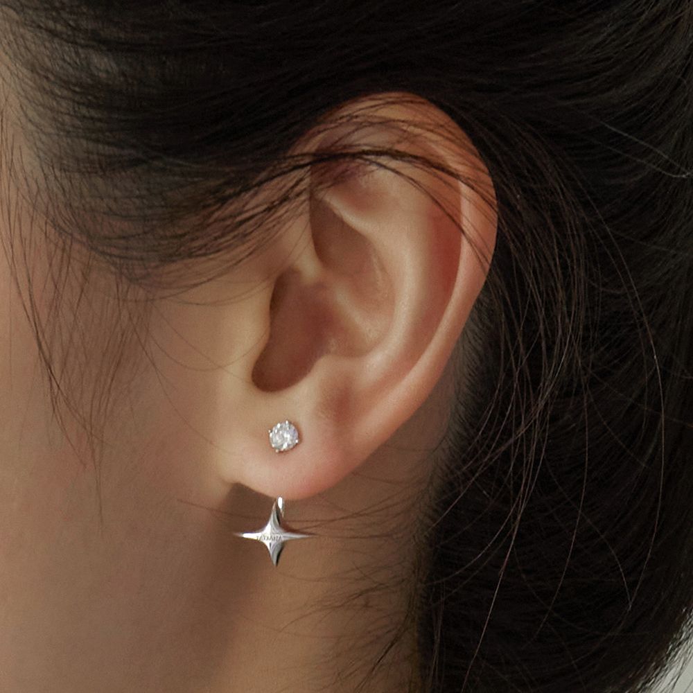 MUSINSA | TATIANA (Silver 925) Shiny Star Ear Jacket