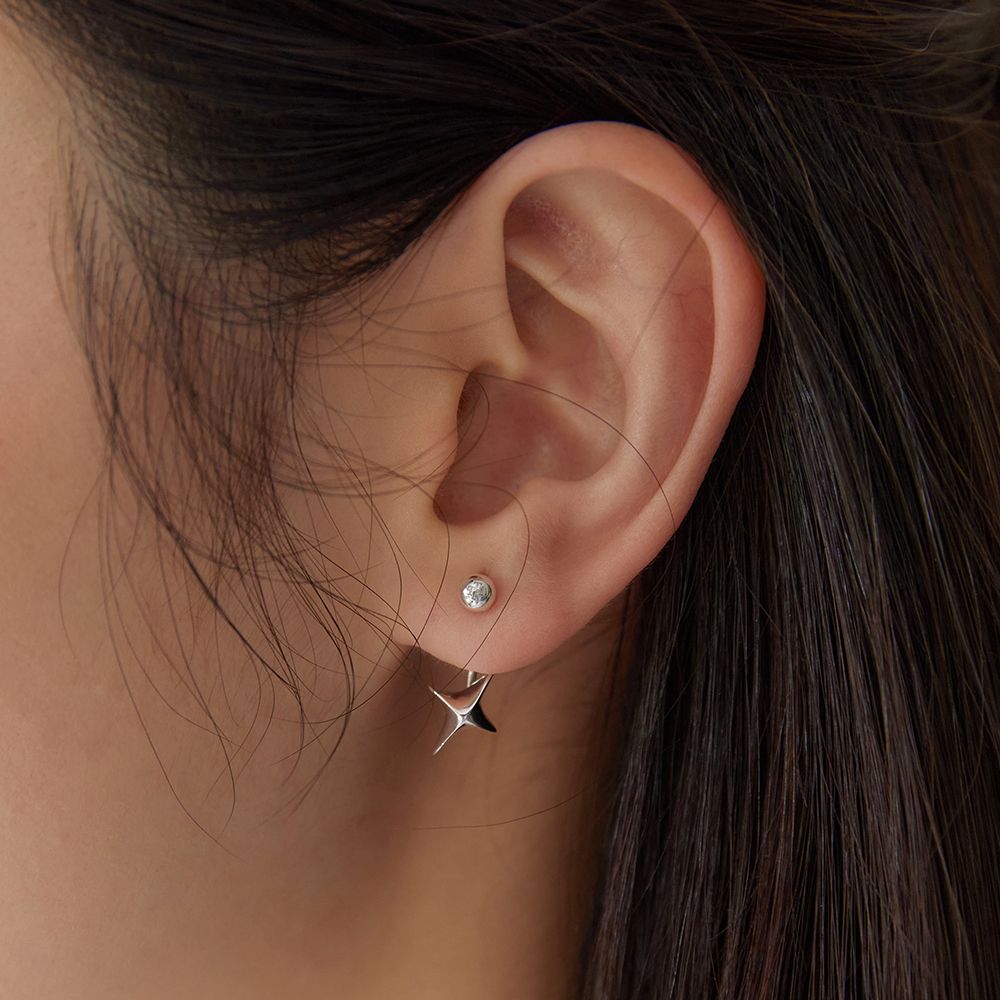 ★TATIANA★ Silver 925 Star Eye Ear Jacket Earrings EC3051 5 MUSINSA | TATIANA (Silver 925) Star Eye Ear Jacket Earrings