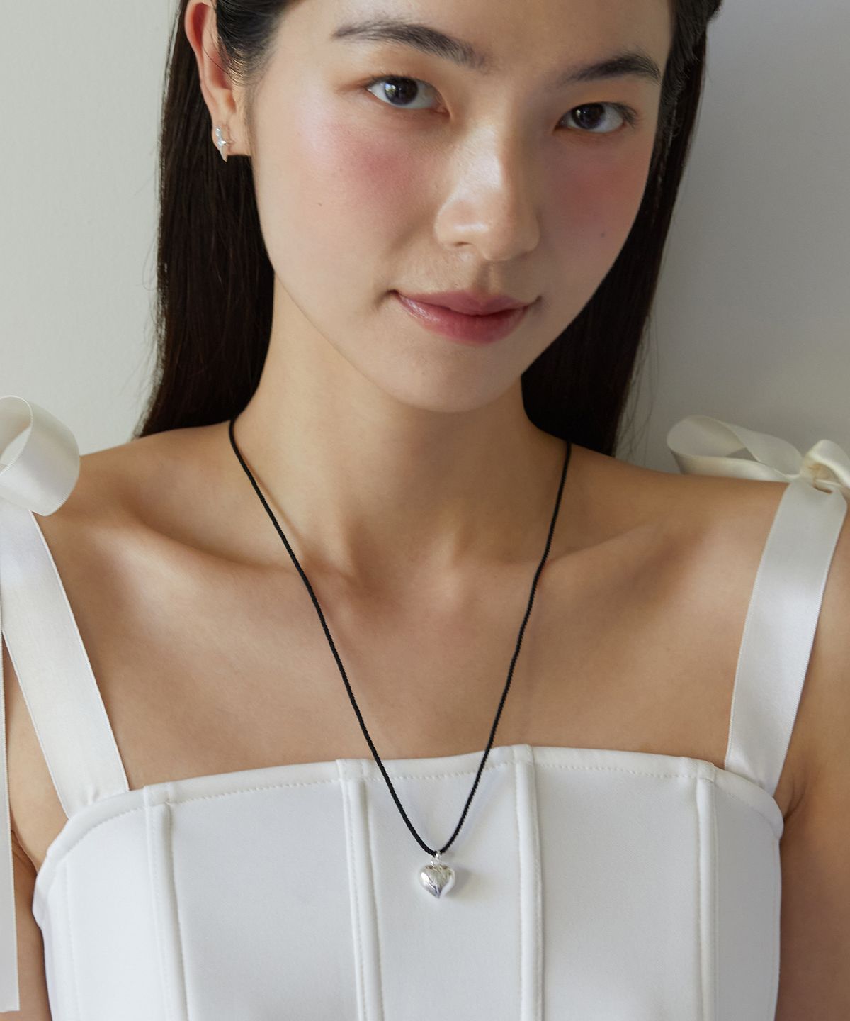 타티아나(TATIANA) (실버925) 마일드 하트 스트링 목걸이 NZ2115
