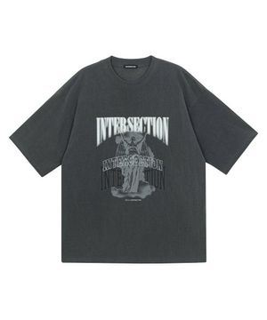 헤일로 타투 그래픽 티셔츠 [그레이]