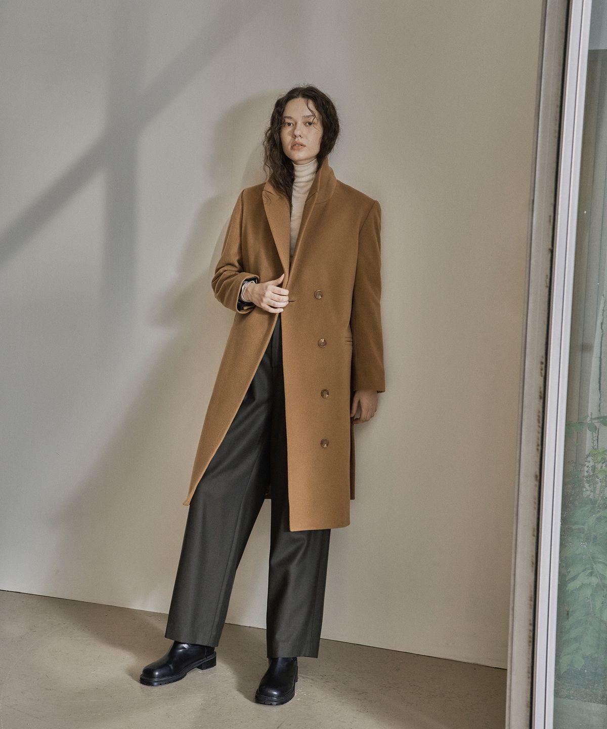 끌레(CLE) 에이에스와이엠 코트_카멜