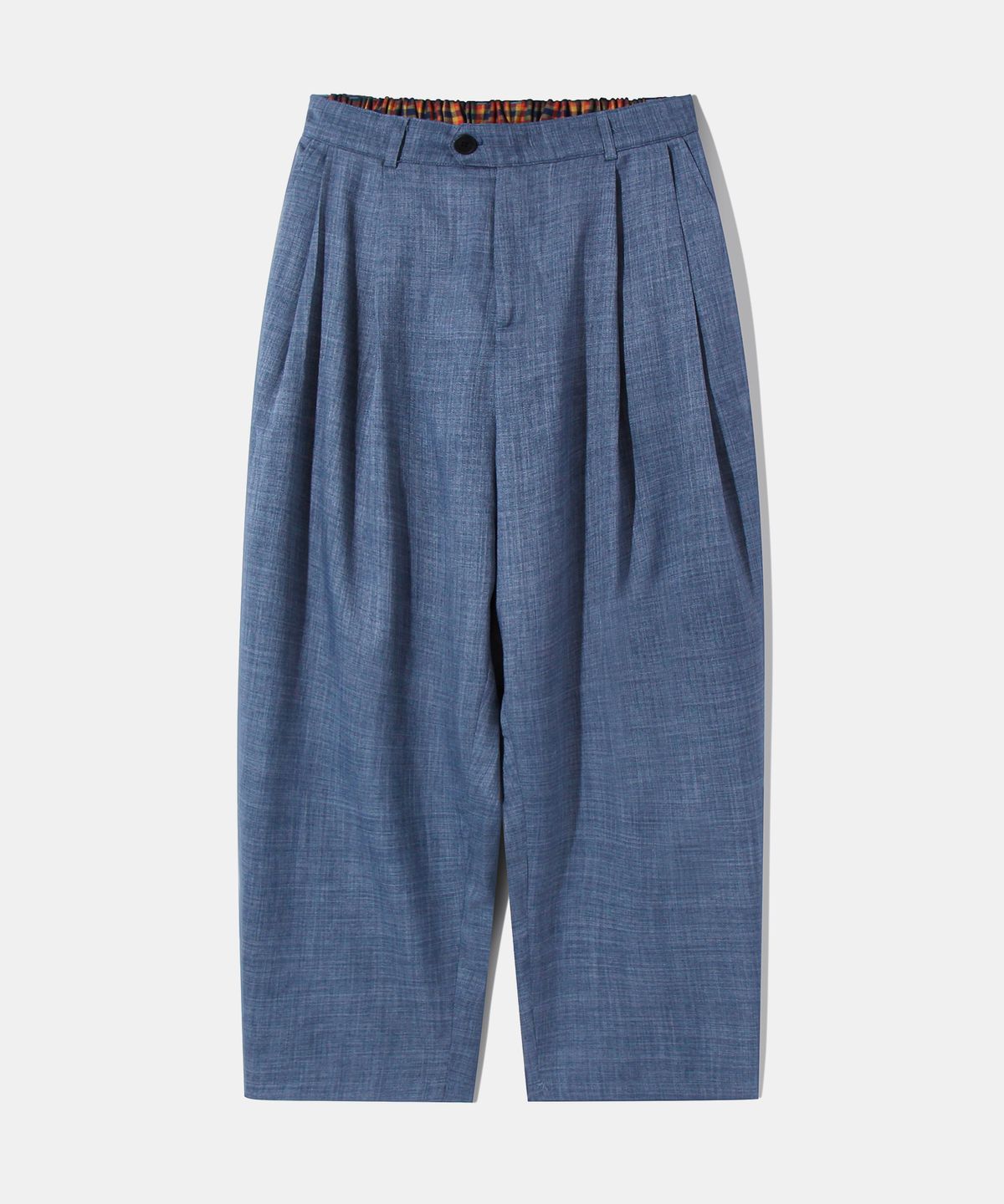 다이아몬드 레이라(DIAMOND LAYLA) Two-tuck wide banding slacks P14 Denim Texture Indigo