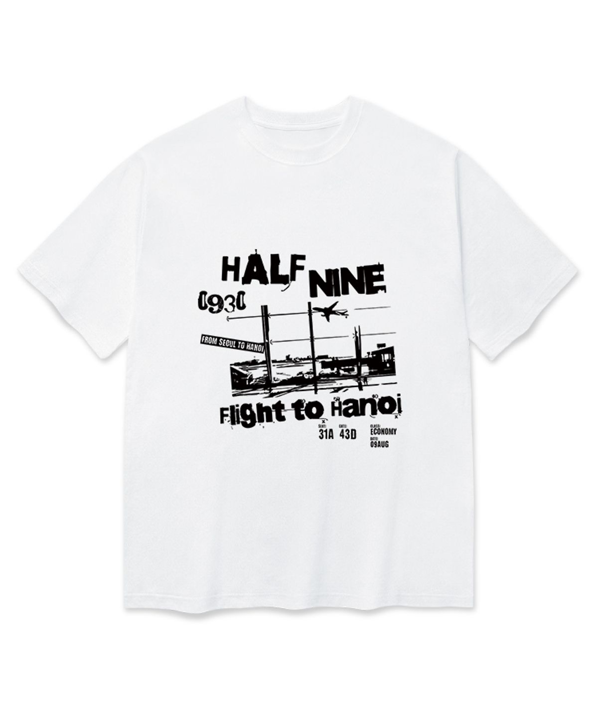 하프나인(HALFNINE) 공항 반팔티셔츠 F05BRD_HBX11077