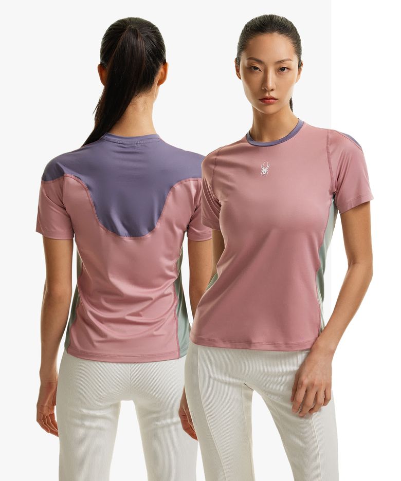 여성 컬러블록 티셔츠 SPHMCNRS253WLPK
