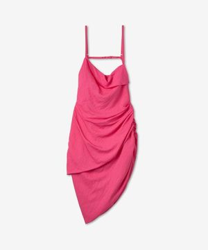 라 로브 사우다드 비대칭 드레이프 미니 드레스 - 핑크 / 213DR1061020431