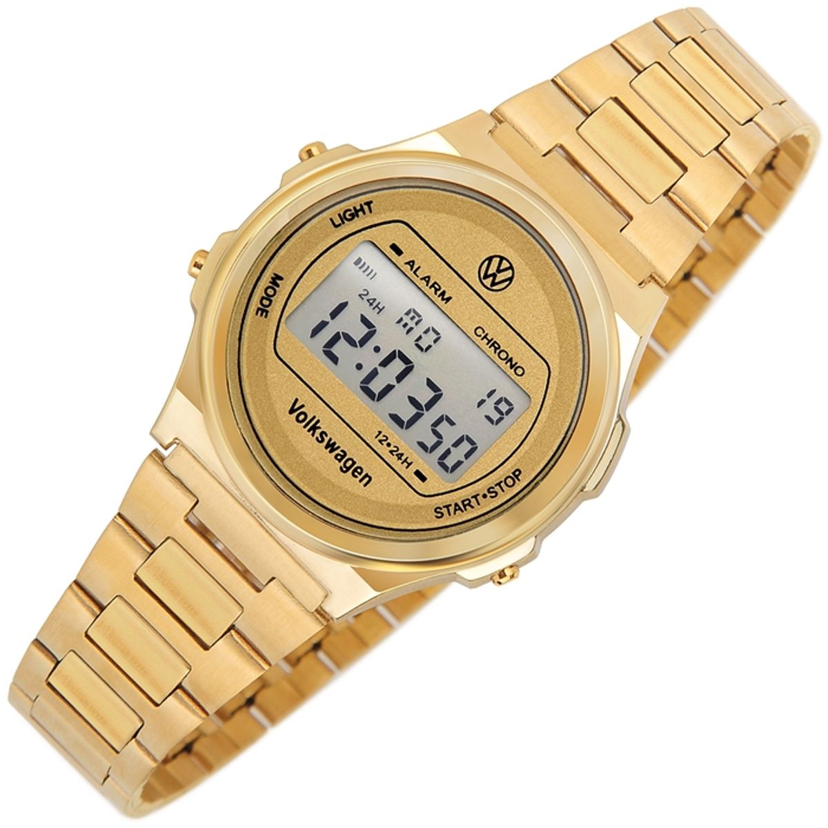 폭스바겐 와치(VOLKSVAGEN WATCH) 뉴트로 라운드 디지탈 시계 골드