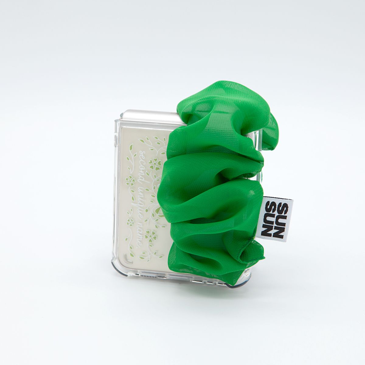 세컨드유니크네임(SECOND UNIQUE NAME) SUN CASE CHIFFON GOBULL GREEN (Z FLIP)