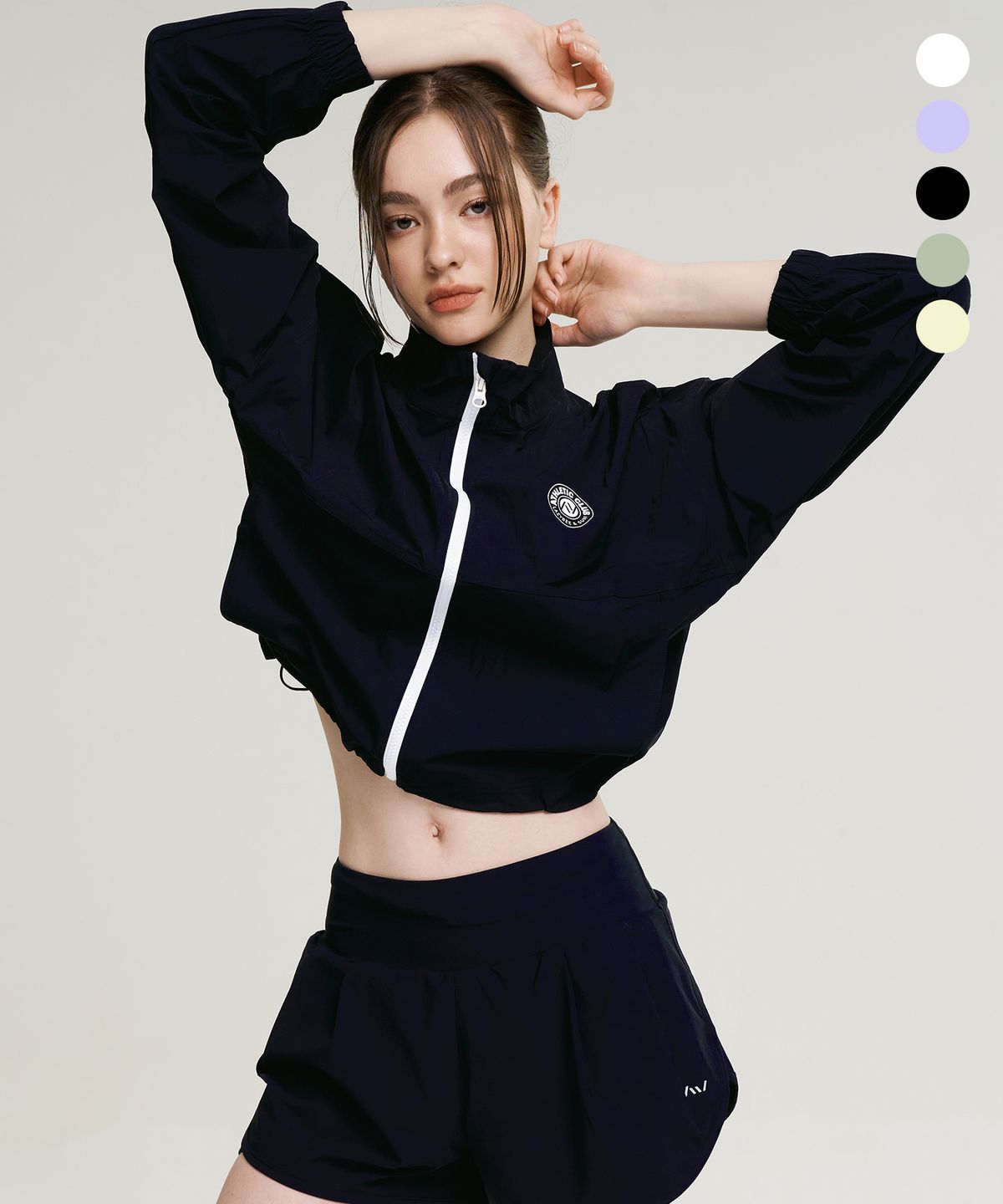 레이지비(LAZYBEE) 쿨터치 크롭 여성 집업 래쉬가드 (워터 운동복 스포츠 )  스트링 집업 자켓 (5컬러)