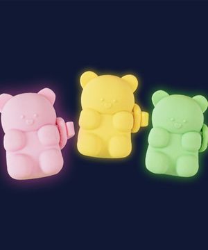 강아지 야간산책 젤리곰 LED 충전식 블링커 (3 colors)