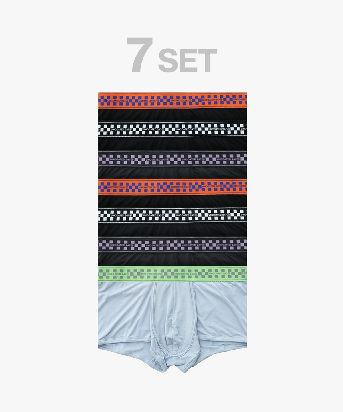 언코티드247(UNCOATED 247) [7PACK] 맨즈 모달 드로즈 로우라이즈 엑셀 더시그니쳐 팬티 세트