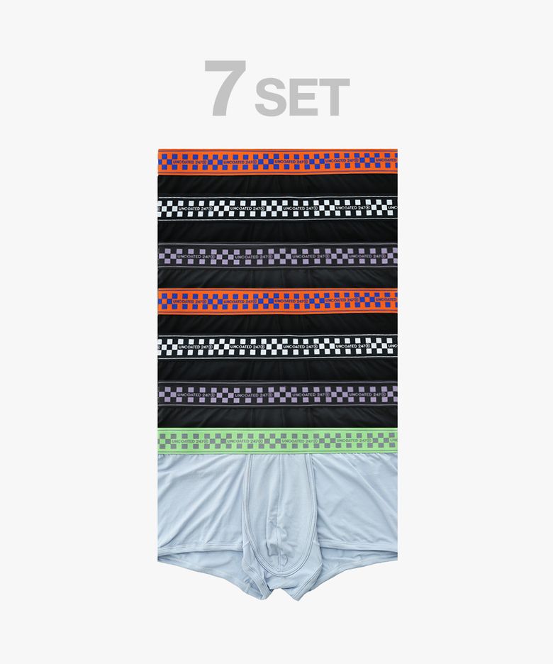 [7PACK] 맨즈 모달 드로즈 로우라이즈 엑셀 더시그니쳐 팬티 세트