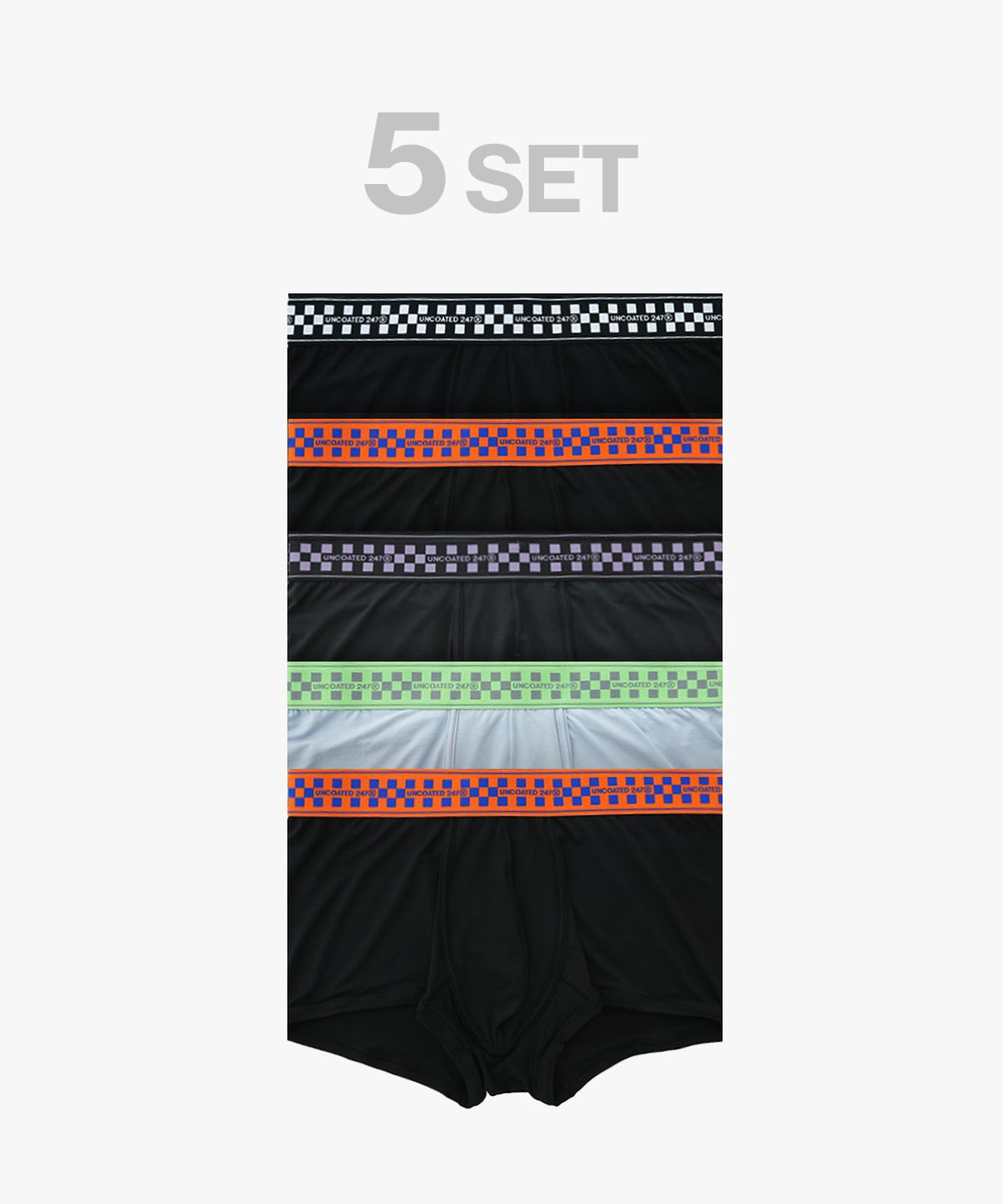 언코티드247(UNCOATED 247) [5PACK] 맨즈 모달 드로즈 로우라이즈 엑셀 더시그니쳐 팬티 세트