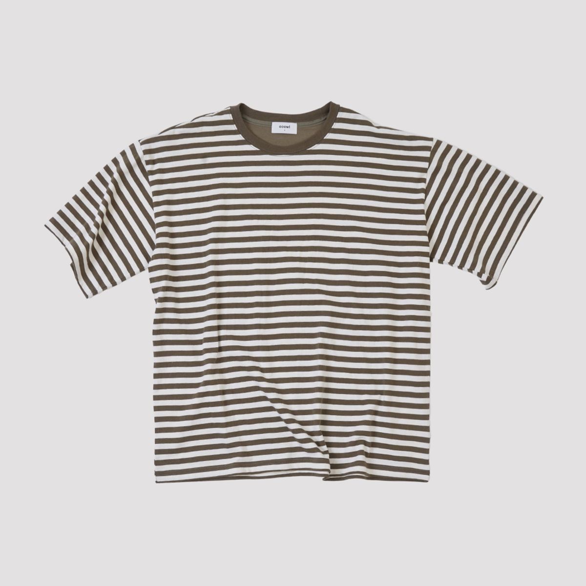 오울(OOOWL) T SHIRT KHAKI STRIPE