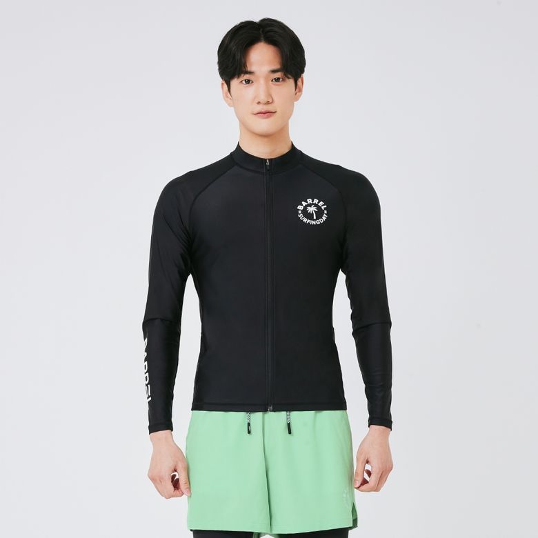 맨 선셋 집업 래쉬가드 블랙 (B3SMWZR005BLK)