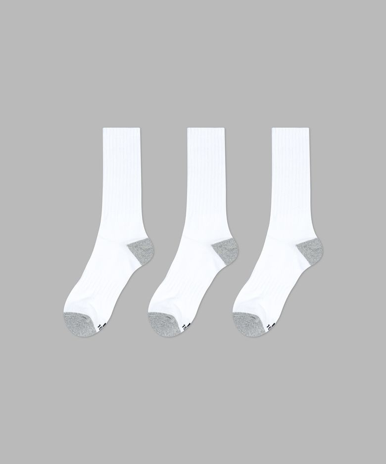 [3PACK] 1507 라이트 애슬레틱 엠보 힐 포인트 삭스 (그레이) - 스노우화이트