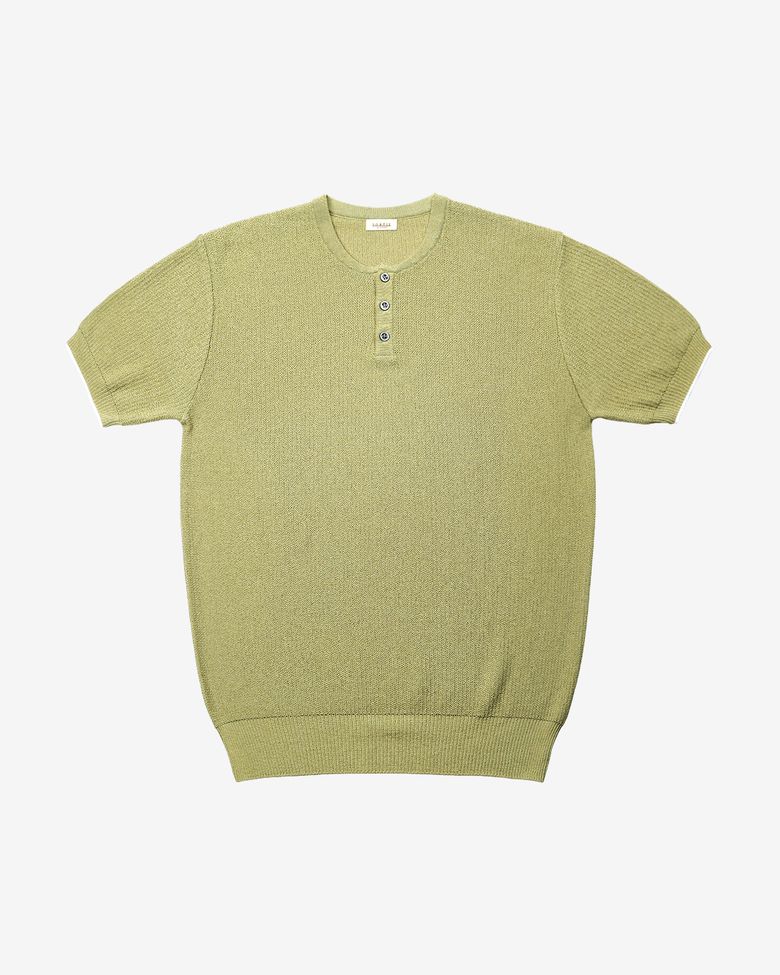 Texture Henly neck Knit (Olive Green)