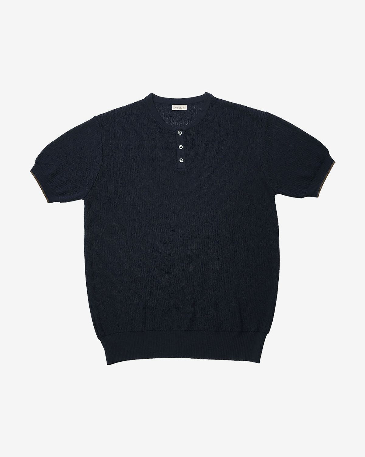 솔티(SORTIE) Texture Henly neck Knit (Navy)