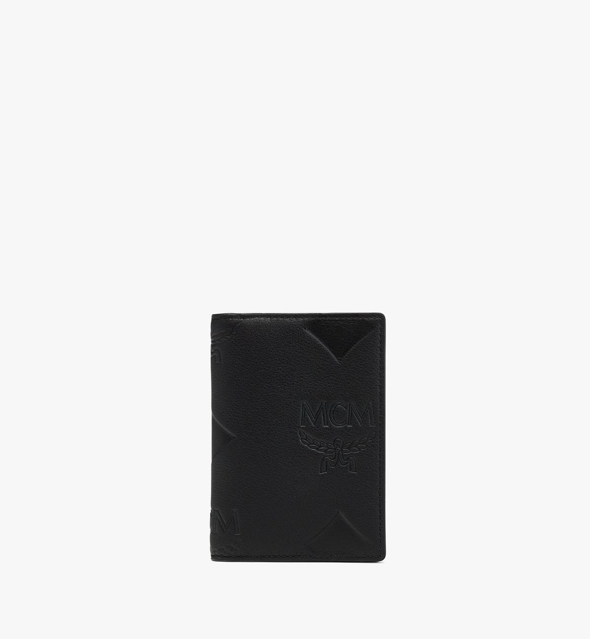 엠씨엠(MCM) Aren 맥시 모노그램 레더 카드 반지갑 MXADATA04BK