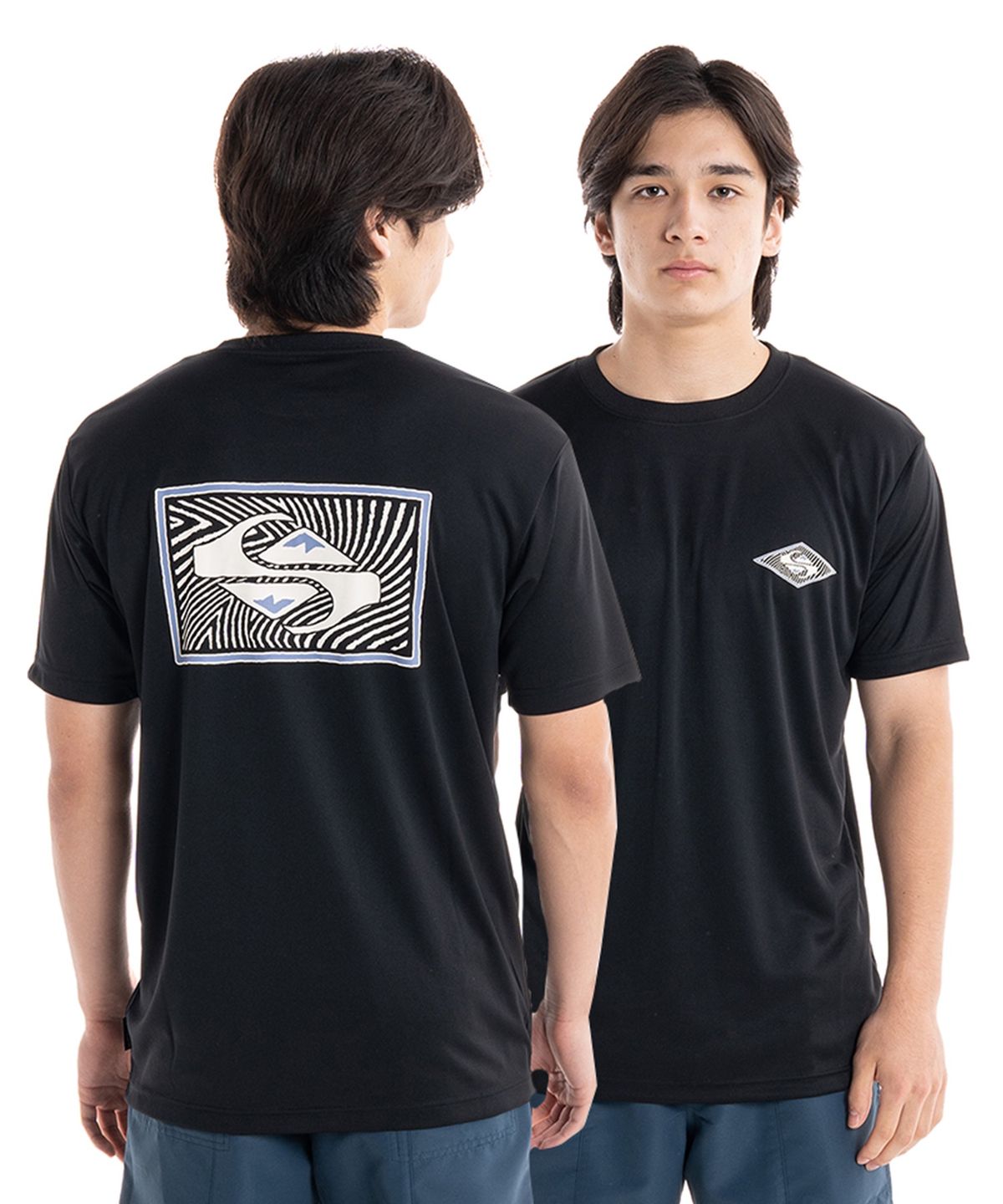 퀵실버(QUIKSILVER) 다이아몬드 헤리티지 루즈핏 래쉬가드 BLK