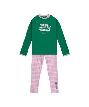 여아 레터링 래쉬가드 세트 그린 RN-GS2D963-GN