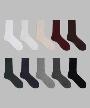 [5PACK] 남성 장목 무지 양말 10color