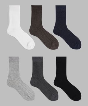 [5PACK] 남성 장목 골지 양말 6color