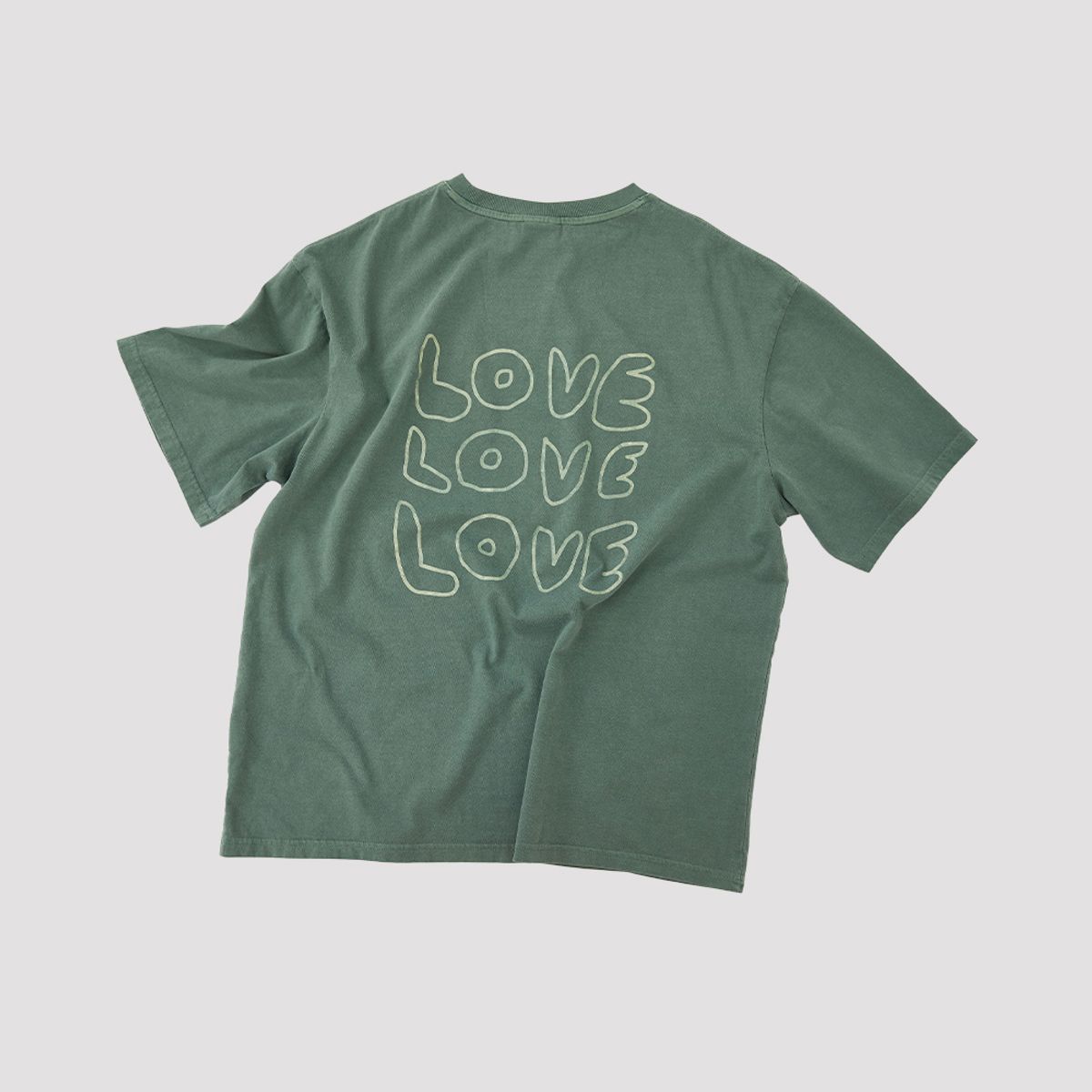 오울(OOOWL) PIGMENT T SHIRT LOVE LOVE LOVE