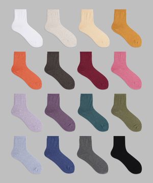 [8PACK] 여성 멜란지 무지 중목 양말 16color