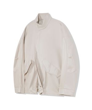 86-IRO232 하프 스트링 피쉬테일 레더 자켓 아이보리