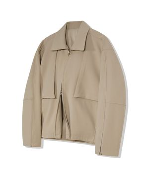 86-IRO241 모노톤 플라켓 자켓  라이트베이지
