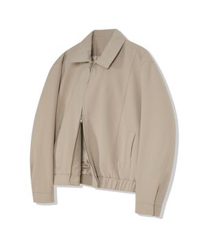 86-IRO243 커브드 스티치 블루종 자켓 라이트베이지