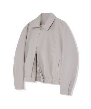 86-IRO243 커브드 스티치 블루종 자켓 라이트그레이