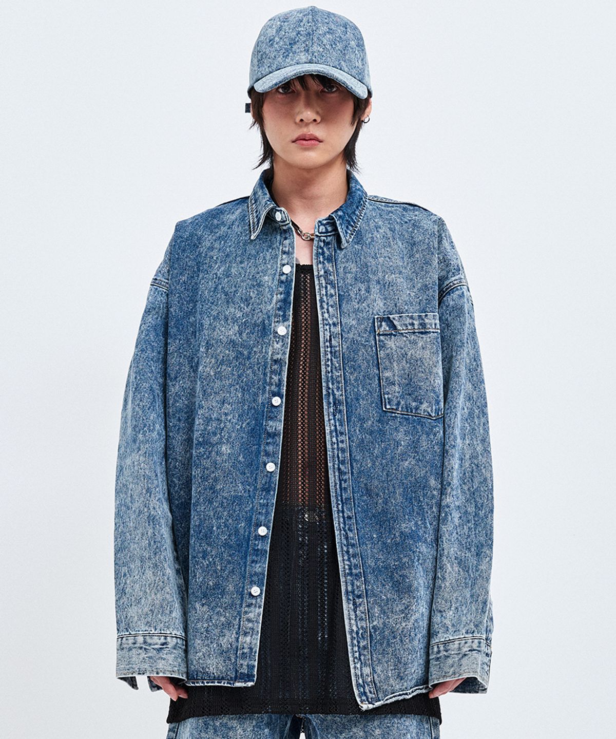 씨웨어 바이 더 지니어스(C WEAR BY THE GENIUS) 진로 데님 셔츠