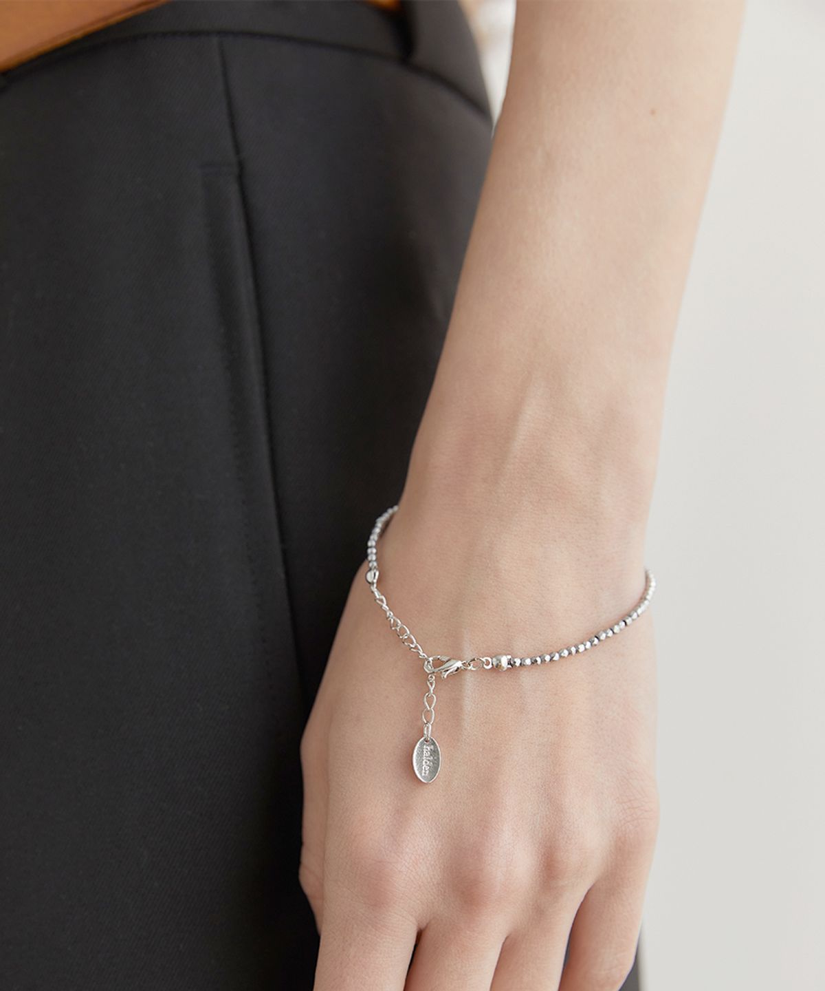 할렌(HALDEN) simple gemstone bracelet (W008_silver)